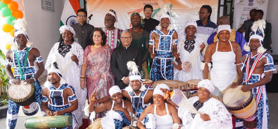 Liberian Cultural Troupe participating in 39th Surajkund Mela 2026.